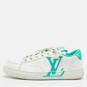 Louis Vuitton White/Green Leather Charlie Low Top Sneakers Size 38.5