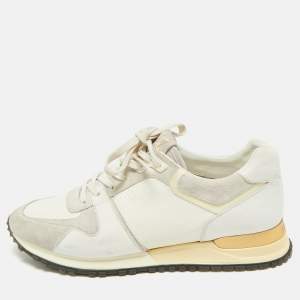 Pre Owned Louis Vuitton Tricolor Leather and Suede Run Away Lace Up Sneakers Size 37.5