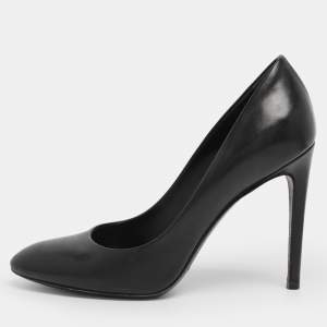 Pre Owned Louis Vuitton Black Leather Pumps Size 37.5