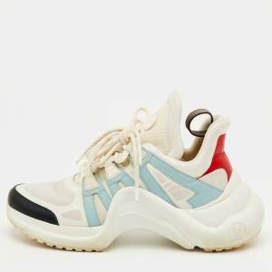 Pre Owned Louis Vuitton Archlight Size 40 Multicolor Fabric and Leather Lace Up Sneakers