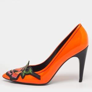 مملوكة مسبقًا Louis Vuitton Savanna Stephen Sprouse Size 39 Orange Patent Leather Pumps