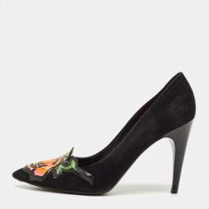 مملوكة مسبقًا Louis Vuitton Stephen Sprouse Size 38 Black Suede Pumps