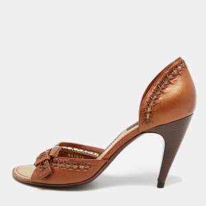 مملوكة مسبقًا Louis Vuitton Lalibela Size 37.5 Brown Leather Slide Sandals
