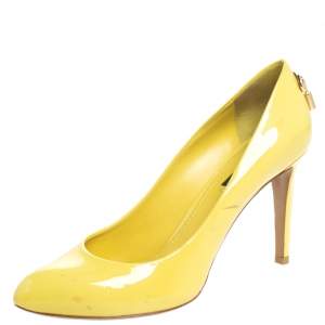 Pre Owned Louis Vuitton Yellow Patent Leather Oh Really! Pumps Size 38