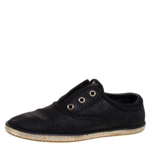 Louis Vuitton Black Leather Laceless Espadrille Sneakers Size 38.5