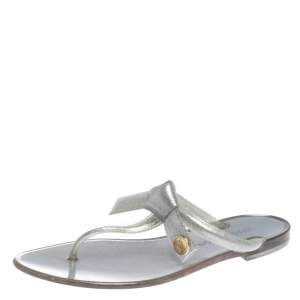 Pre Owned صندل فلات إصبع لوي فيتون "سي ستار" مطاط و جيلي رصاصي مقاس 37