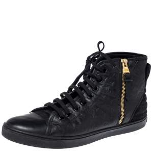 مملوكة مسبقًا Louis Vuitton Black Monogram Empreinte Leather And Suede Punchy High Top Sneakers Size 38
