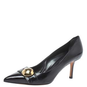 Louis Vuitton Black Leather Pointed Toe Pumps Size 36.5
