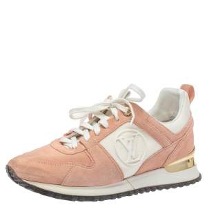 مملوكة مسبقًا Louis Vuitton Old Rose Pink Suede and Mesh Lace Up Sneakers Size 36.5