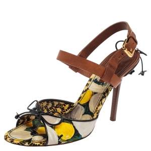 Pre Owned صندل لوي فيتون فلاور فيلدز جلد وكانفاس متعدد الألوان مقاس 39