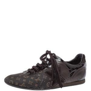 مملوكة مسبقًا Louis Vuitton Brown Monogram Canvas And Patent Leather Energie Sneakers Size 37.5