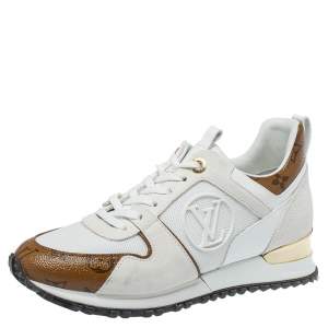 Louis Vuitton White Mesh And Monogram Canvas Reverse Run Away Sneakers Size 37