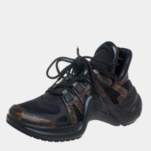 Louis Vuitton Black Neoprene and Monogram Canvas Archlight Sneakers Size 39