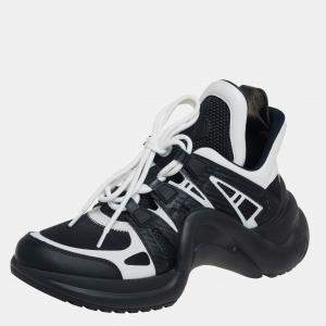 Louis Vuitton Black/White Neoprene and Leather Archlight Sneakers Size 39