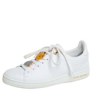 Louis Vuitton White Leather Frontrow Sneakers Size 35