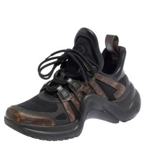 Louis Vuitton Black Monogram Canvas And Mesh LV Archlight Sneakers Size 37.5