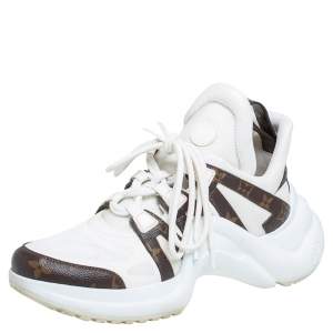 Louis Vuitton White Monogram Coated Canvas and Leather Archlight  Sneakers Size 40