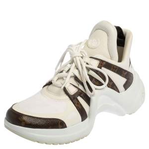 Louis Vuitton White Monogram Canvas and Mesh LV Archlight Sneakers Size 42