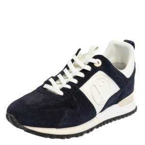 Louis Vuitton Blue/White Suede and Mesh Runaway Sneakers Size 37