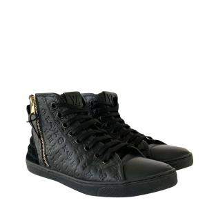 Louis Vuitton Black Monogram Empreinte Leather Punchy High Top Sneakers Size 38