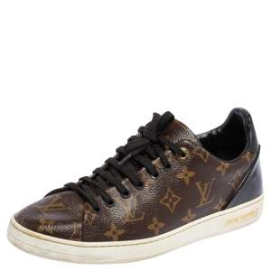 Louis Vuitton Monogram Canvas and Patent Leather Frontrow Low Top Sneakers Size 40