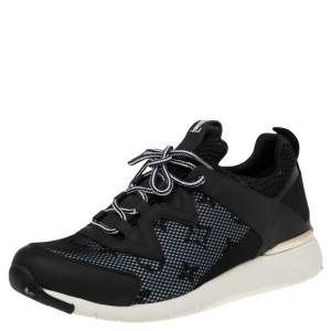 Louis Vuitton Black Monogram Mesh and Leather Aftergame Sneakers Size 36.5