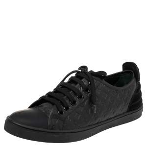 Louis Vuitton Black Monogram Empreinte Leather and Suede Low Top Sneakers Size 38