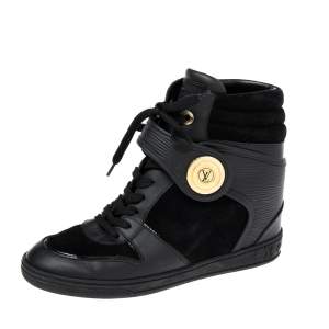 Louis Vuitton Black Epi Leather And Suede Postmark Sneakers 37.5