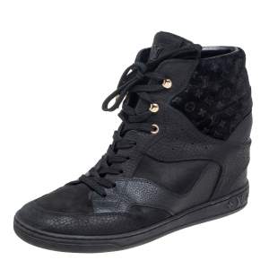 Louis Vuitton Black Monogram Empreinte Leather And Suede High Top Sneakers Size 39
