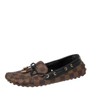 مملوكة مسبقًا Louis Vuitton Damier Ebene Gloria Flat Loafers Size 38