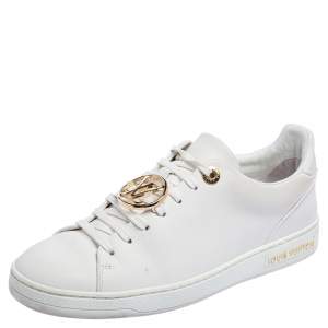 Louis Vuitton White Leather Frontrow Low Top Sneakers Size 35