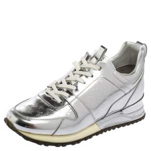 Louis Vuitton Silver Patent Leather Runaway Sneakers Size 38