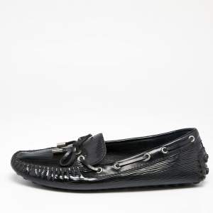 مملوكة مسبقًا Louis Vuitton Black Epi Leather Arizona Bow Slip On Loafers Size 39
