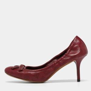 Louis Vuitton Burgundy Leather Bow Fiance Pumps Size 36.5