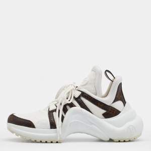 Louis Vuitton White/Brown Nylon and Leather Archlight Sneakers Size 40