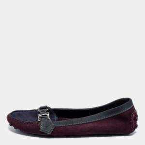 حذاء لوفرز لوي فيتون سويدي متعدد الألوان مقاس 39.5