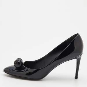 Pre Owned Louis Vuitton Black Patent Leather Ball Pumps Size 40