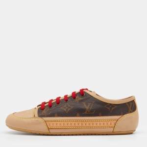 Louis Vuitton Brown/Beige Monogram Canvas And Leather Capucine Low Top Sneakers Size 36