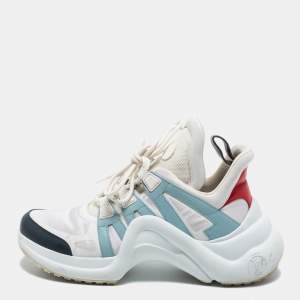 Louis Vuitton Tricolor Satin And Leather Archlight Sneakers Size 39