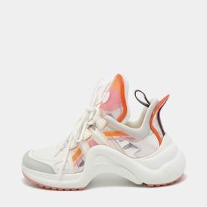 Louis Vuitton White Nylon and Leather Archlight Sneakers Size 38