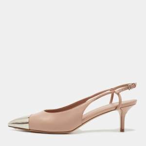 Pre Owned Louis Vuitton Pink Leather Urban Twist Slingback Pumps Size 39