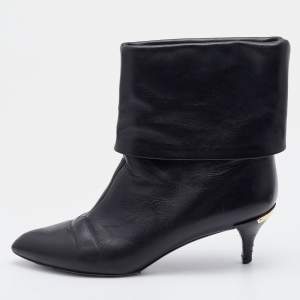 Louis Vuitton Black Leather Ankle Length Boots Size 39