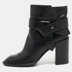 Louis Vuitton Black Leather Ankle Boots Size 39