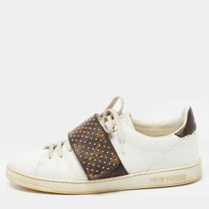 Louis Vuitton White Leather Frontrow  Sneakers Size 39.5