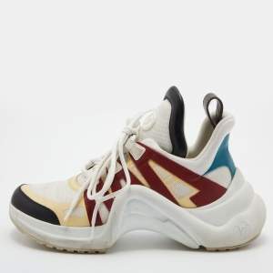 Louis Vuitton Multicolor Mesh and Leather Archlight Low Top Sneakers Size 39