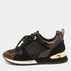 Louis Vuitton Brown Monogram Canvas and  Mesh Run Away Sneakers Size 37