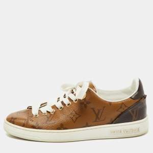 Louis Vuitton Brown Monogram Canvas Low Top Sneakers Size 35