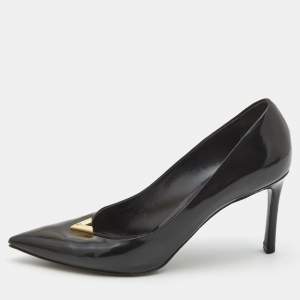 Pre Owned Louis Vuitton Black Leather Heartbreaker Pumps Size 39