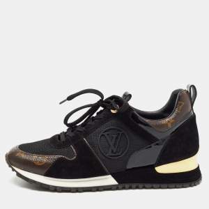 Louis Vuitton Brown/Black Monogram Canvas and Mesh RunAway Sneakers Size 39.5