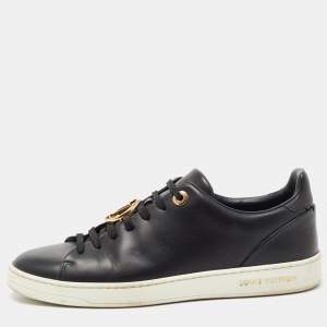 Louis Vuitton Black Leather Frontrow  Sneakers Size 38
